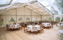 Hochzeitzelt 15m mit Polyglasdachplane